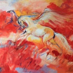 acrylschilderij van Pegasus